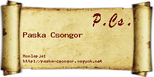 Paska Csongor névjegykártya